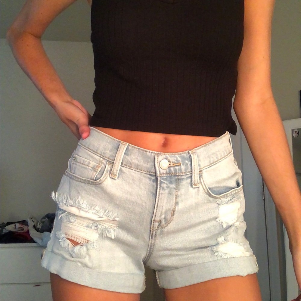 ripped boyfriend shorts